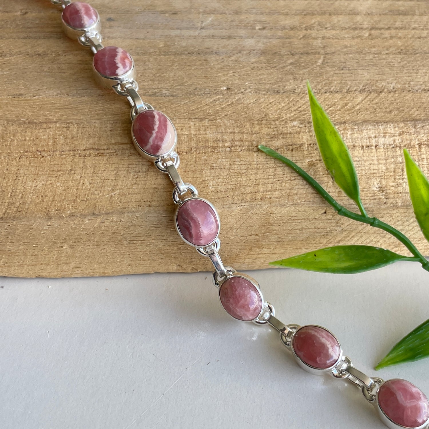 Rhodochrosite Oval Bracelet