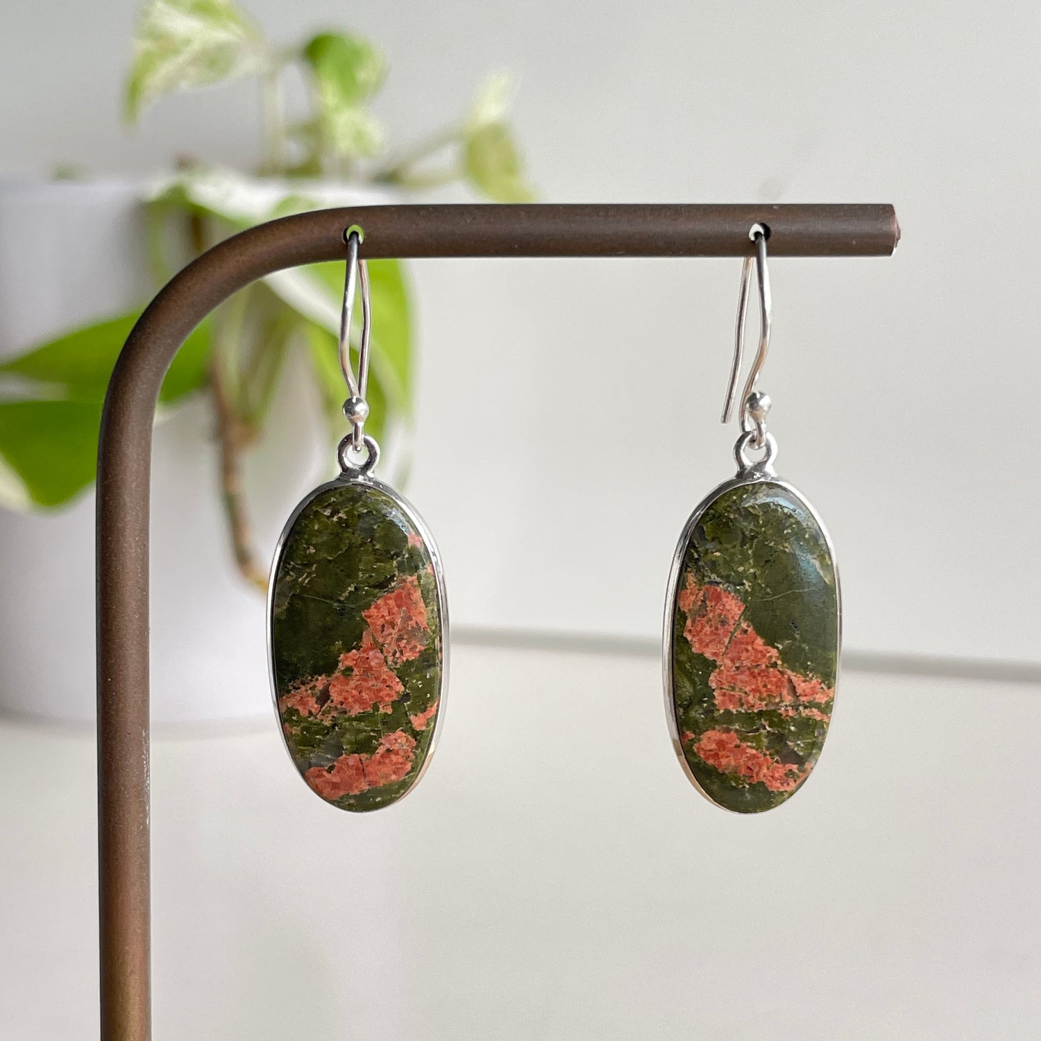 Unakite Oval Earrings