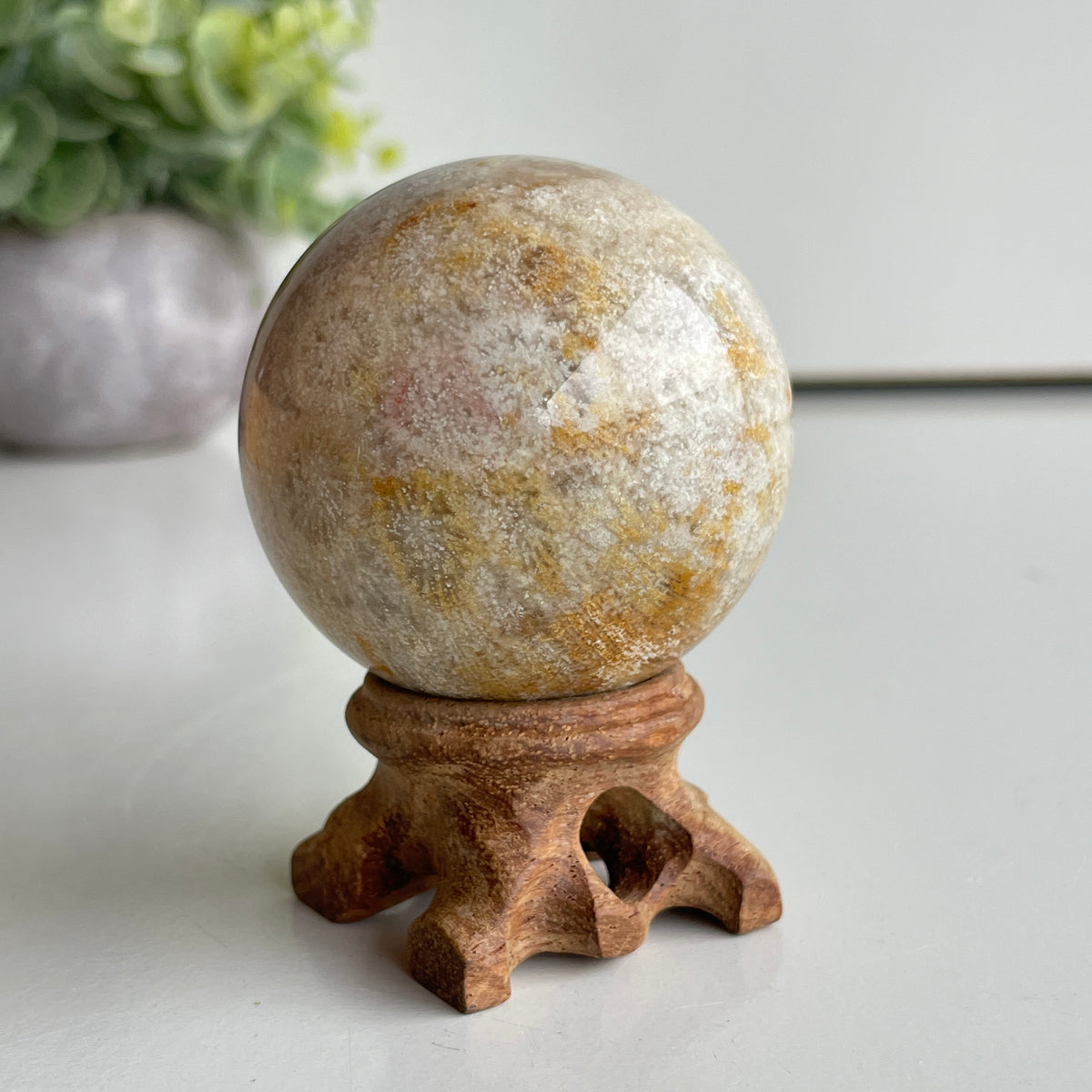 Fossil Coral Jasper Sphere 5cm