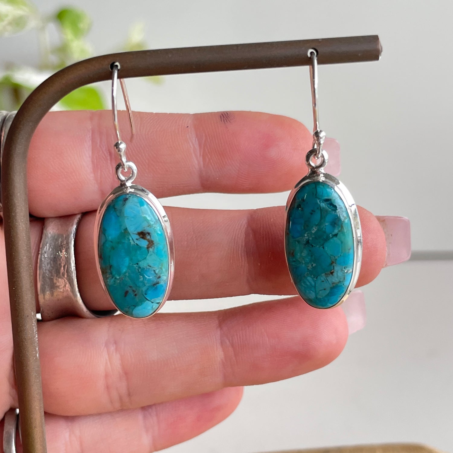 Turquoise Oval Earrings