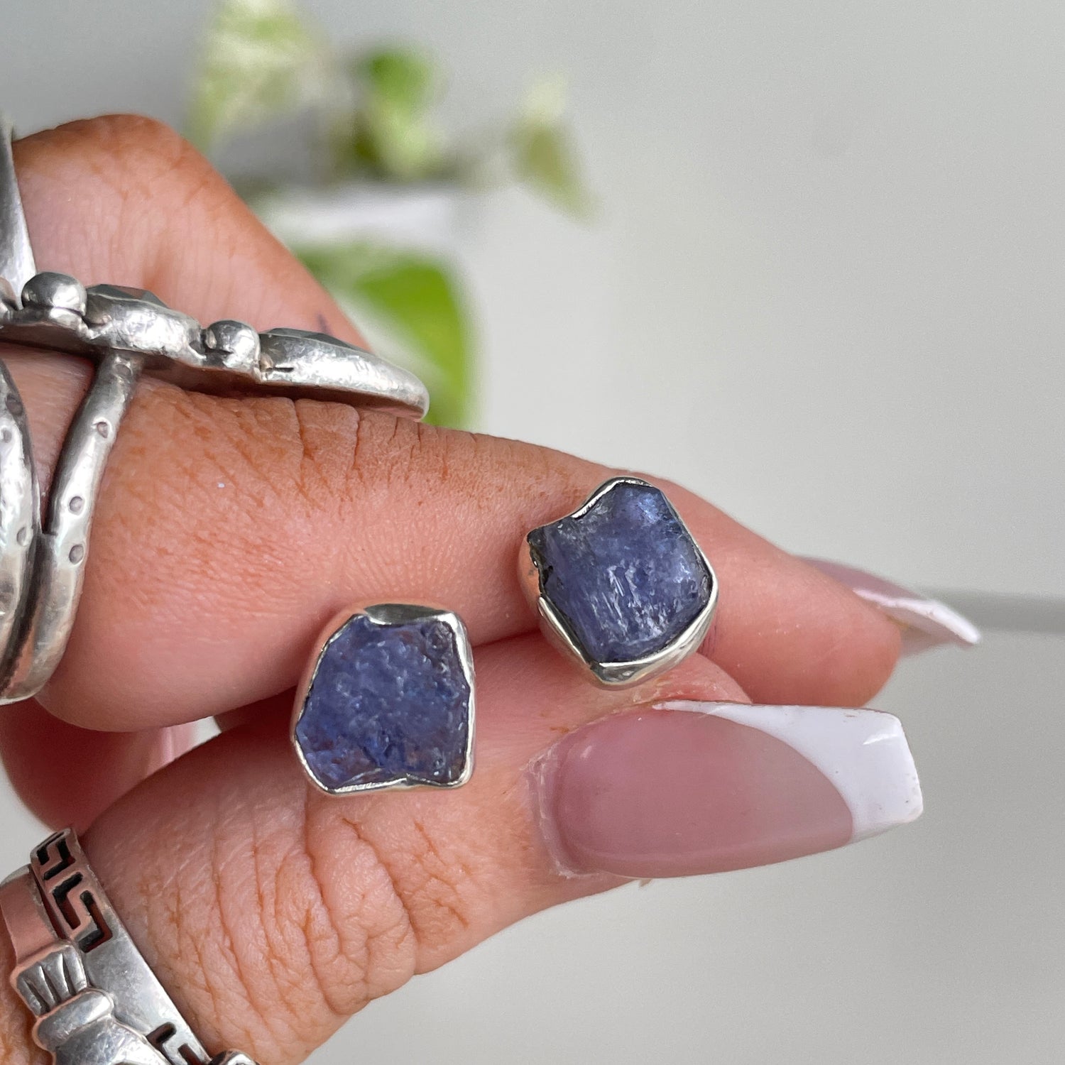 Tanzanite Rough Earrings
