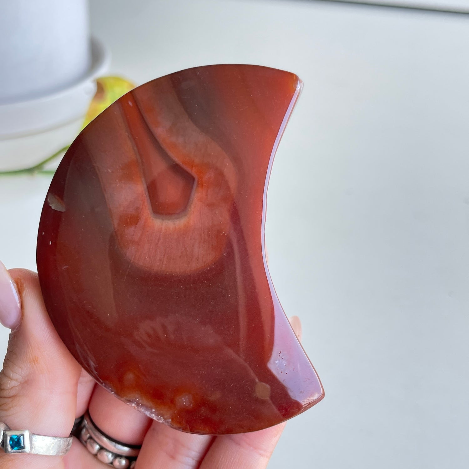 Carnelian Moon 7.9cm
