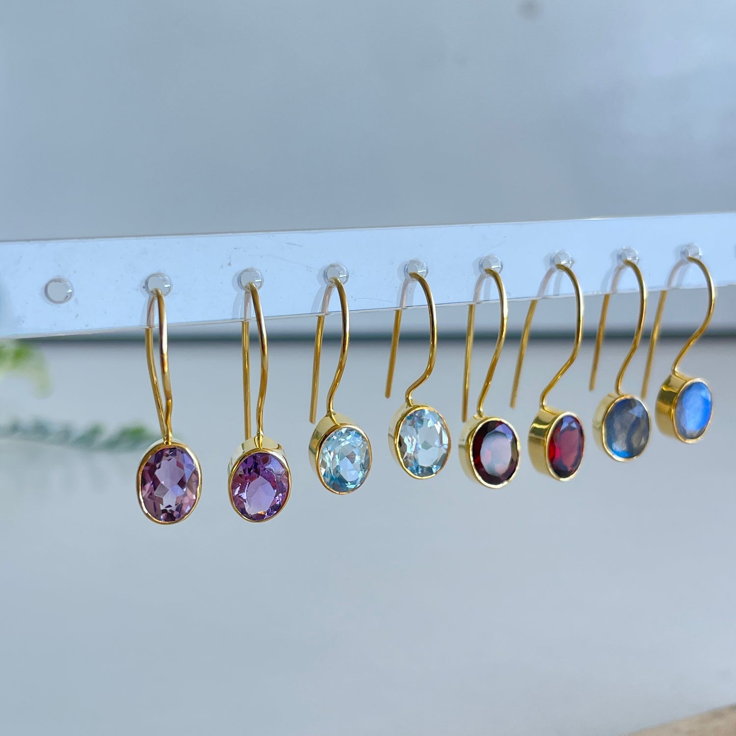 18k Gold Plated Oval Earrings