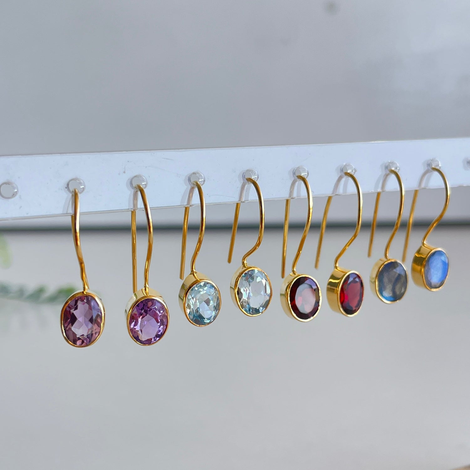 18k Gold Plated Oval Earrings
