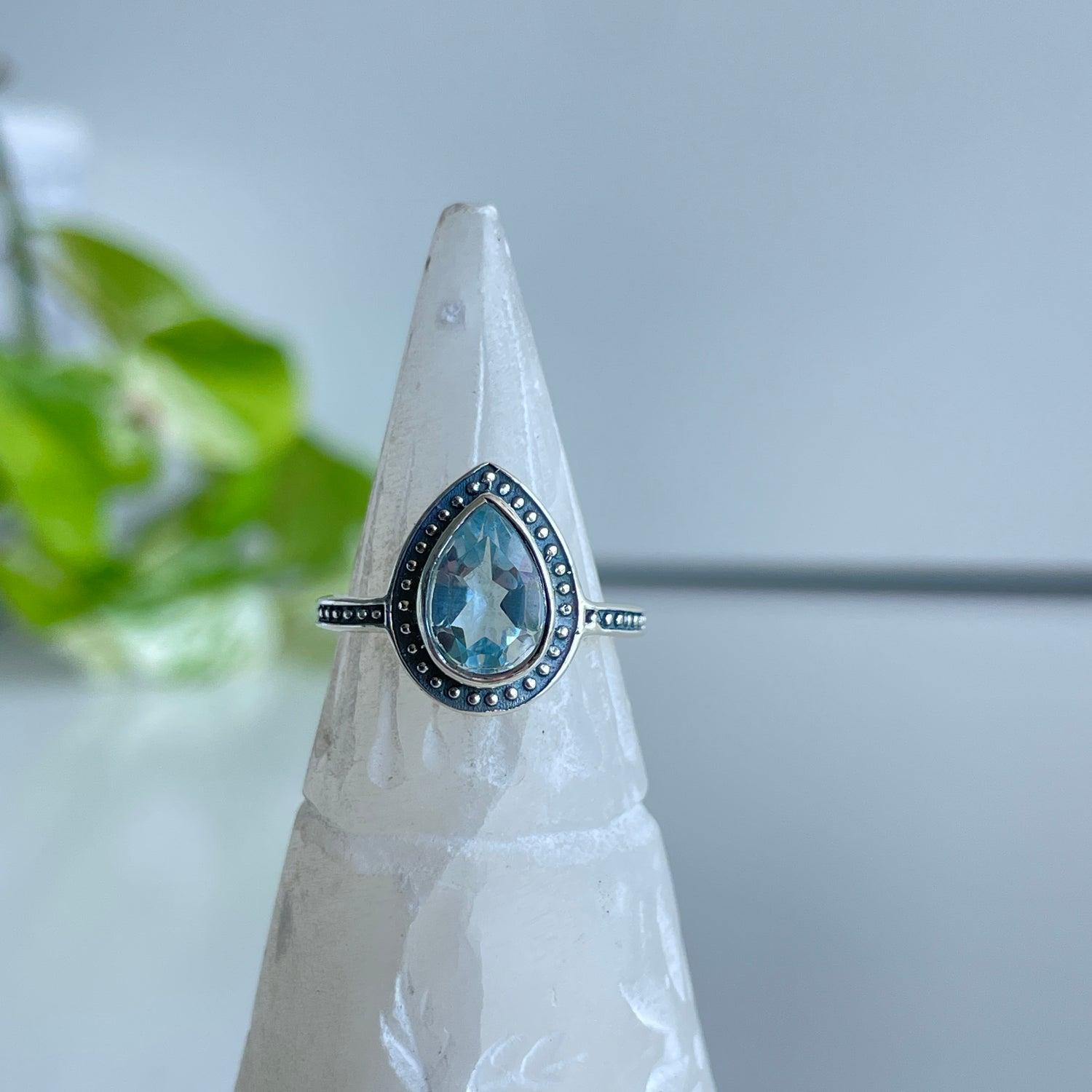 Blue Topaz Teardrop Ring R4171