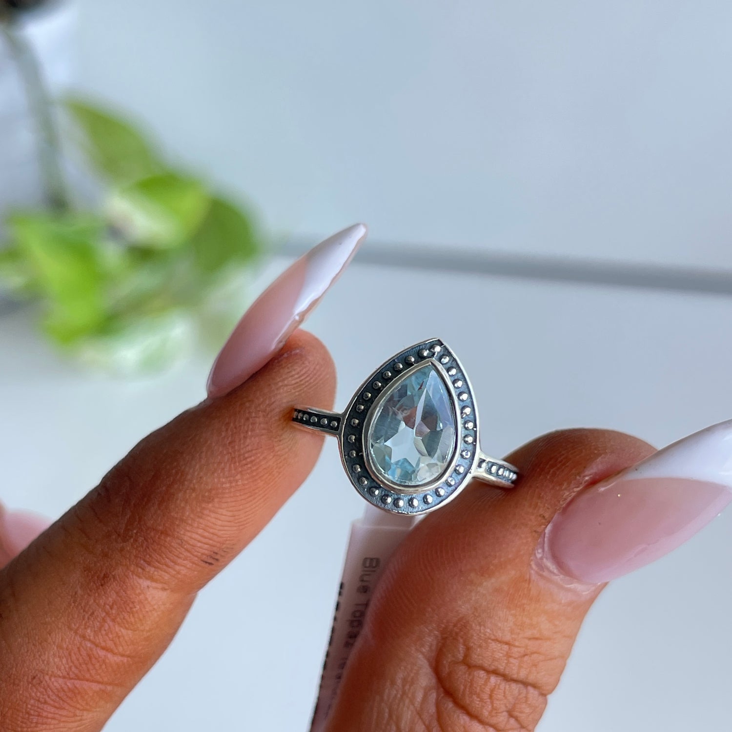 Blue Topaz Teardrop Ring R4171