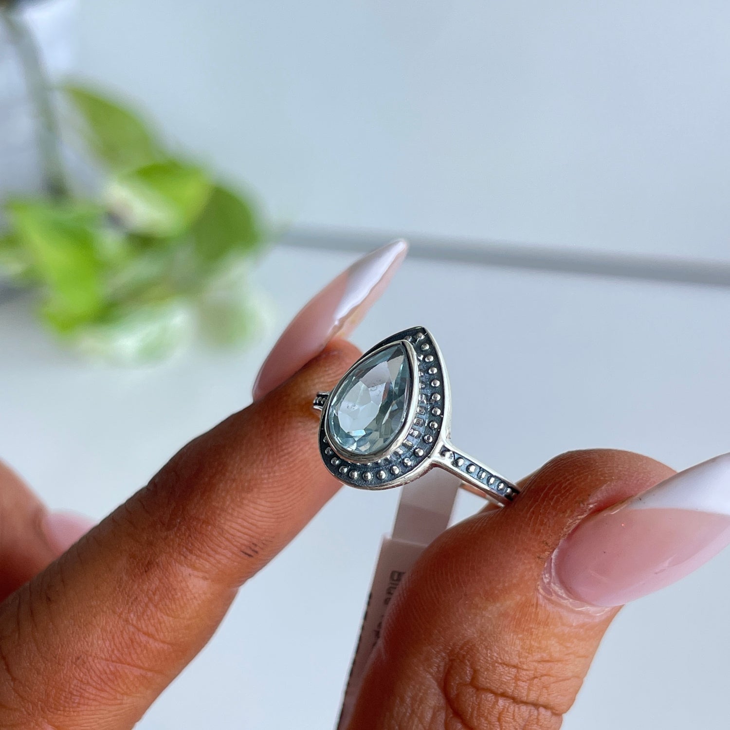 Blue Topaz Teardrop Ring R4171