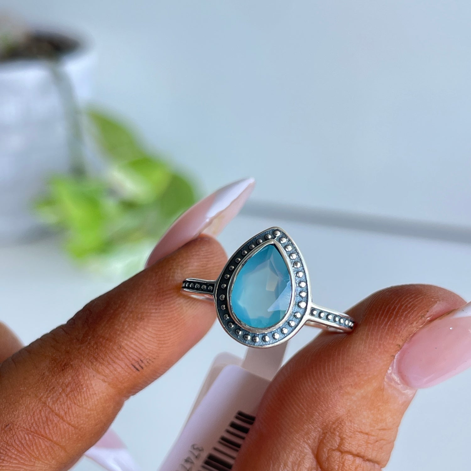 Chalcedony Teardrop Ring R4171