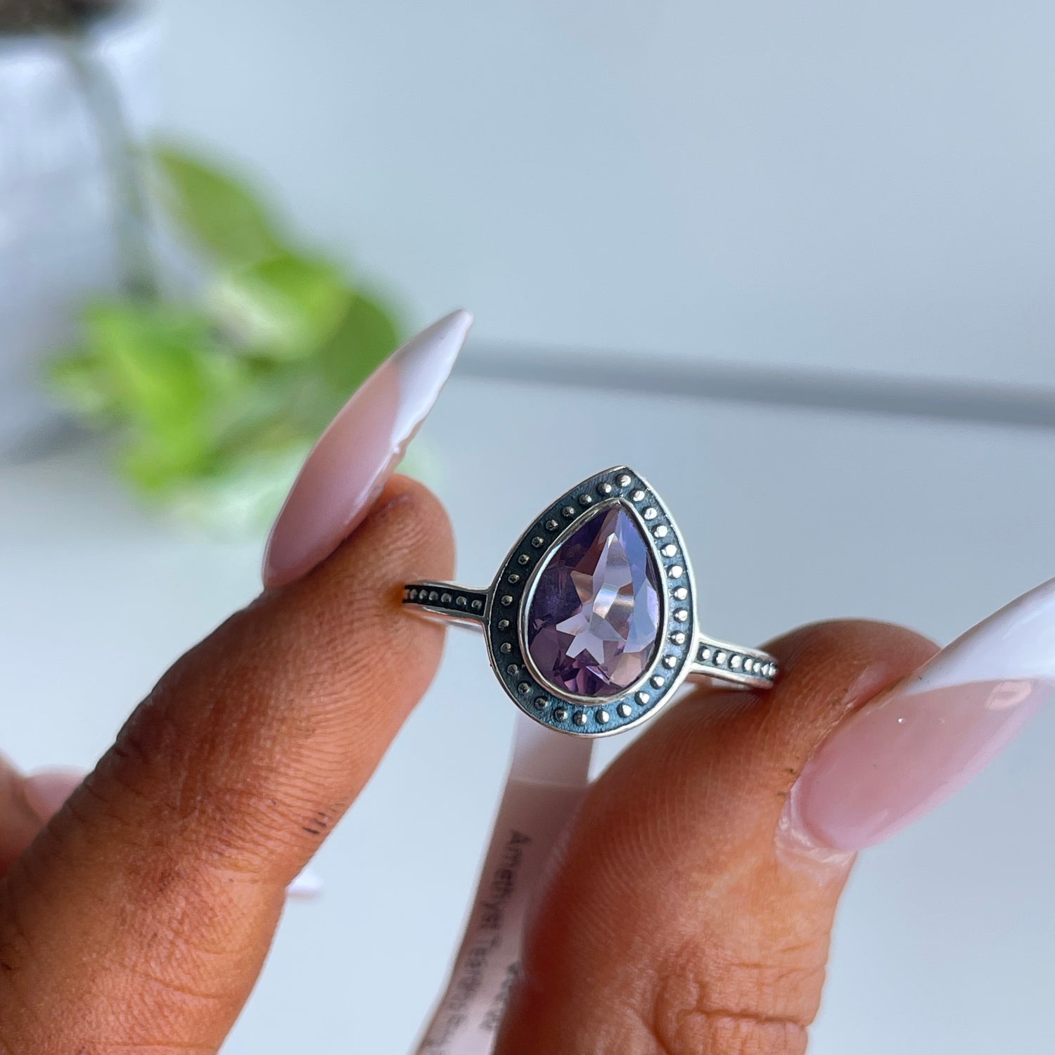 Amethyst Teardrop Ring R4171