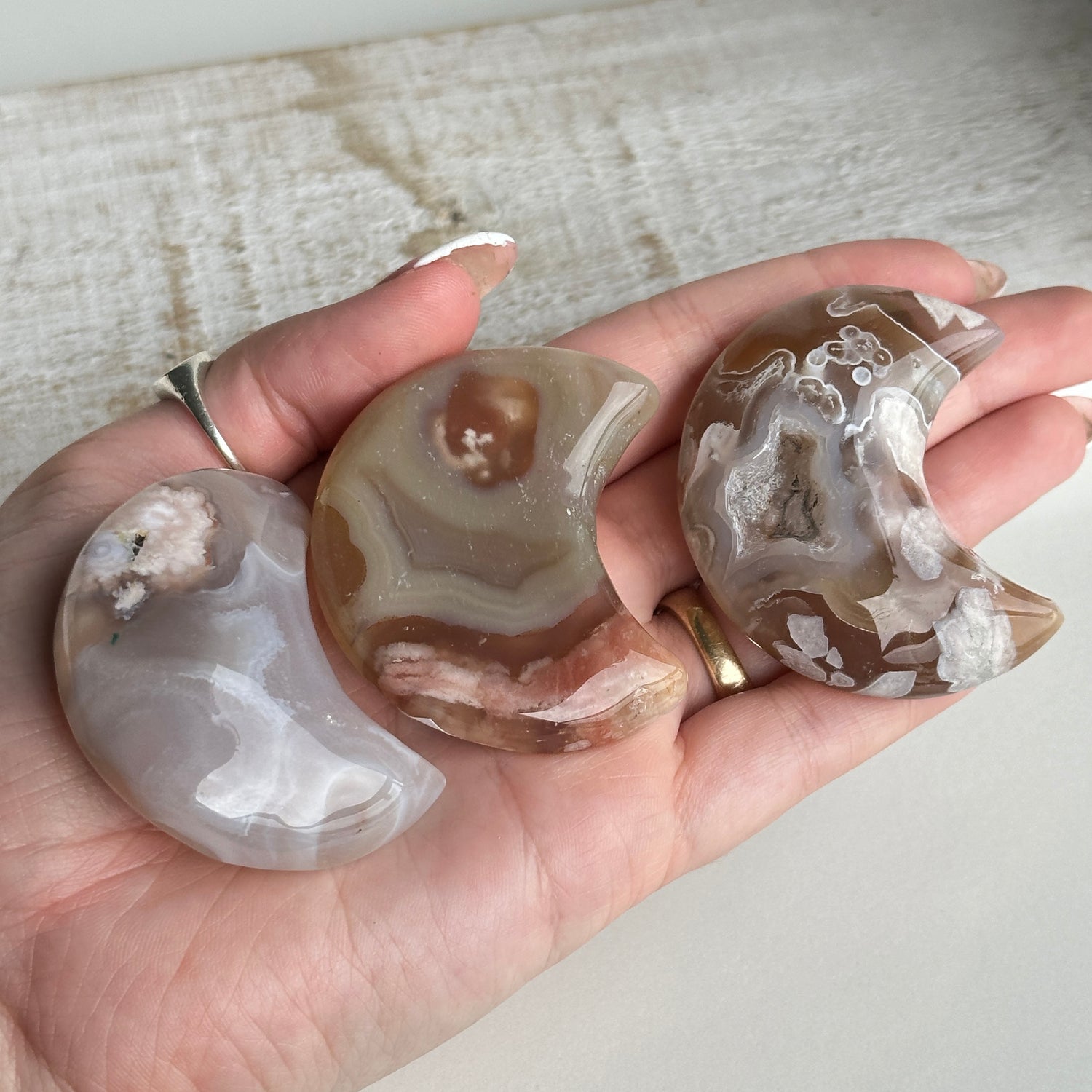 Flower Agate Moon