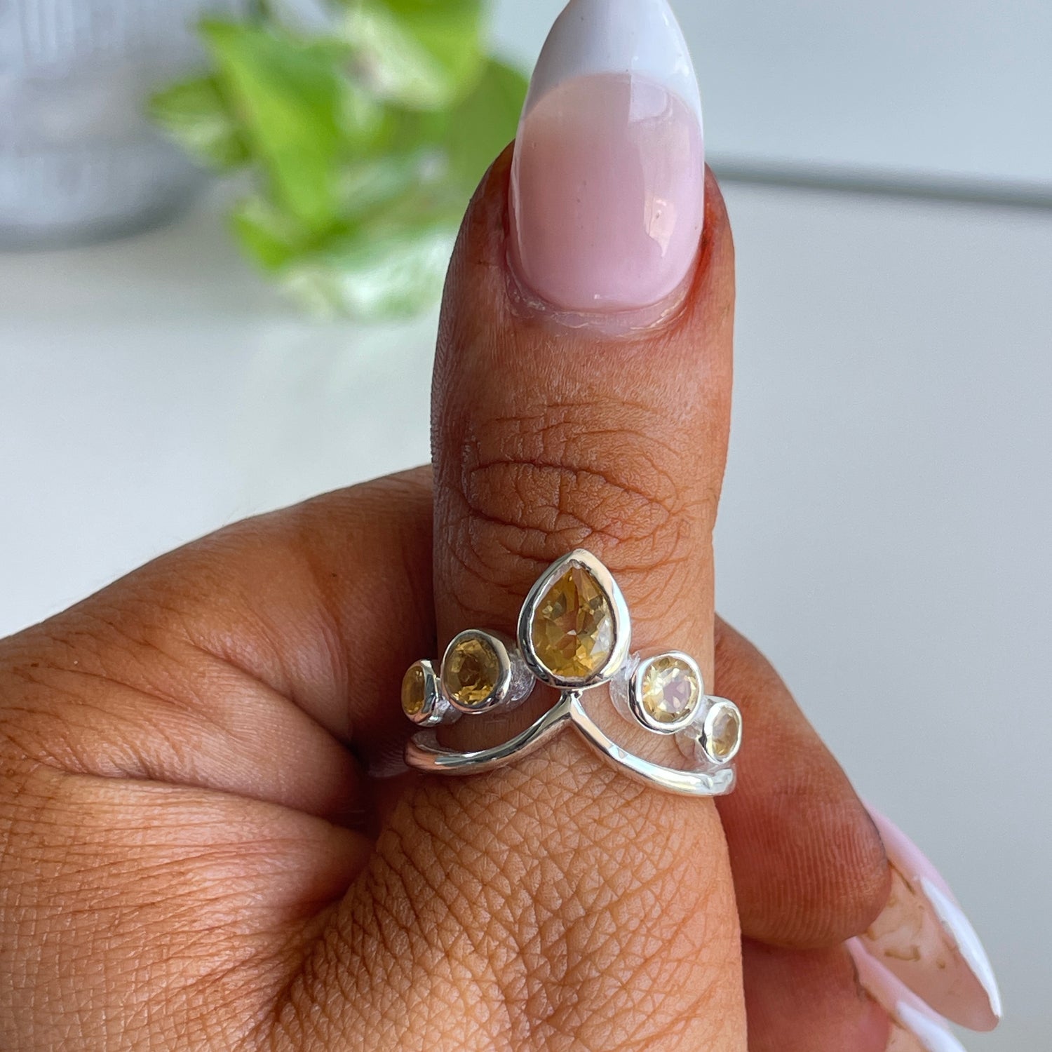 Citrine Crown Ring