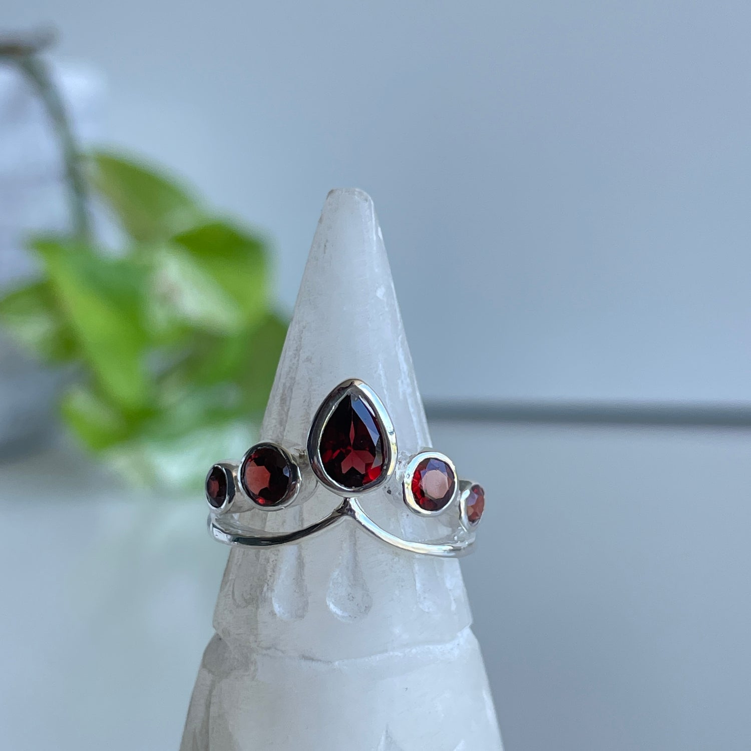 Garnet Crown Ring