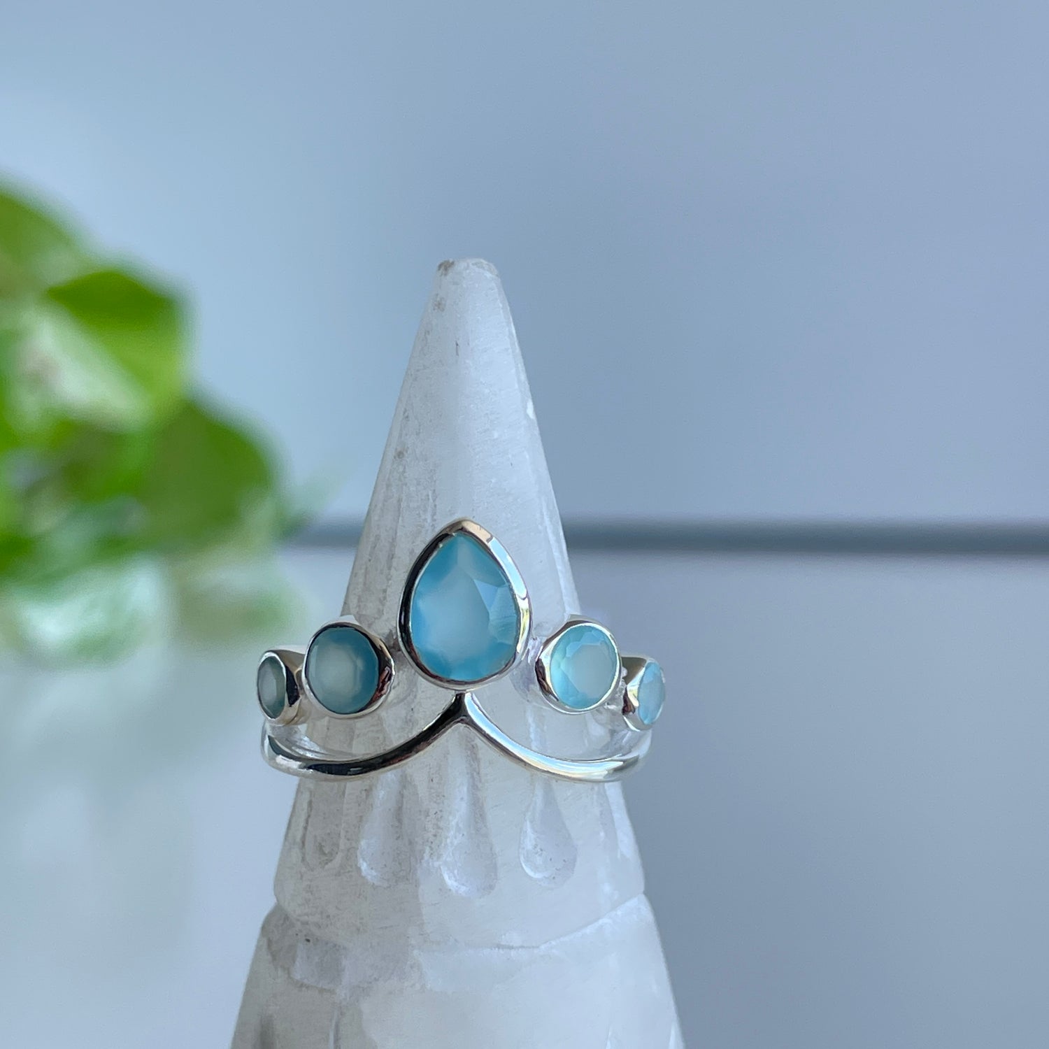 Chalcedony Crown Ring
