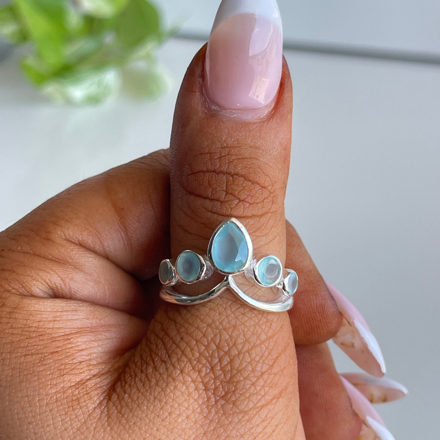 Chalcedony Crown Ring