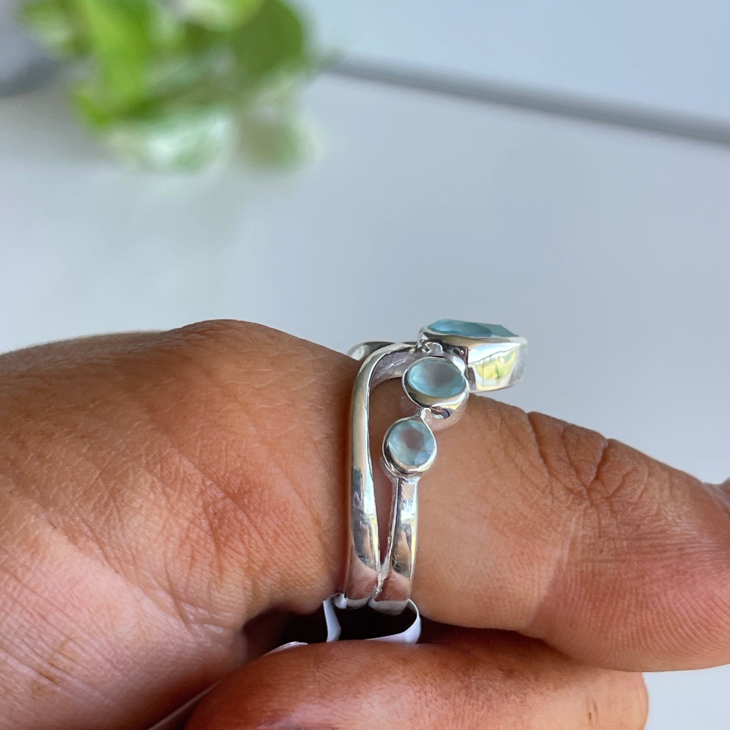 Chalcedony Crown Ring