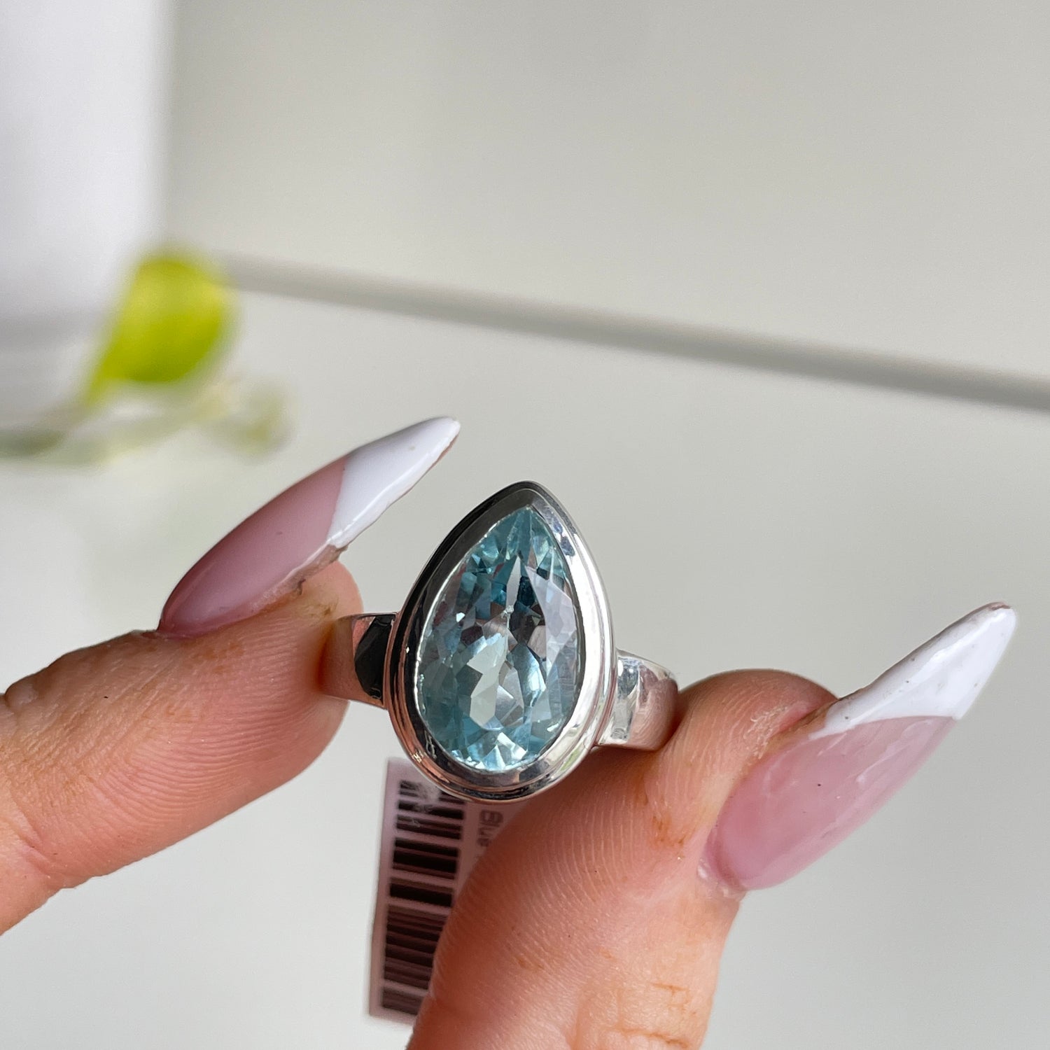 Blue Topaz Oval Ring Sz8