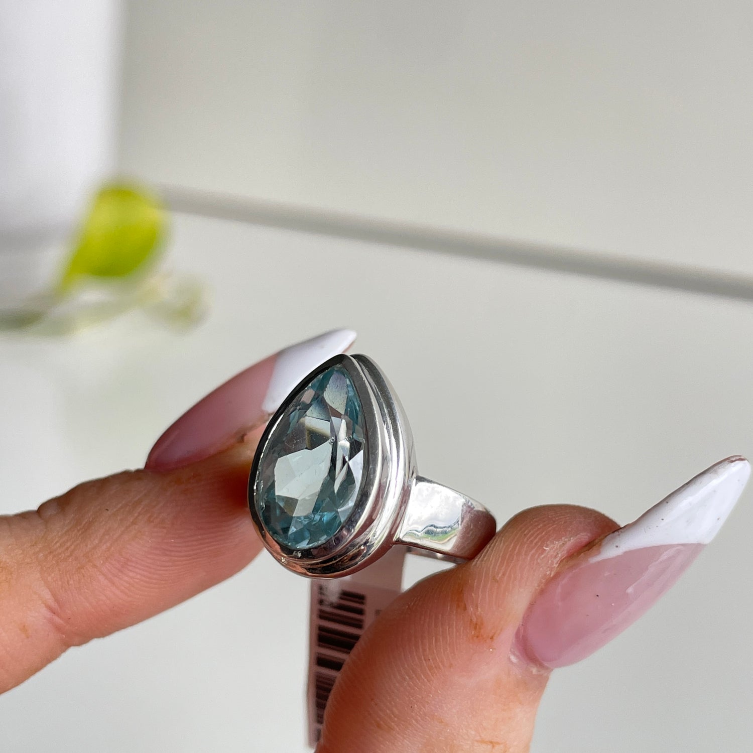 Blue Topaz Oval Ring Sz8