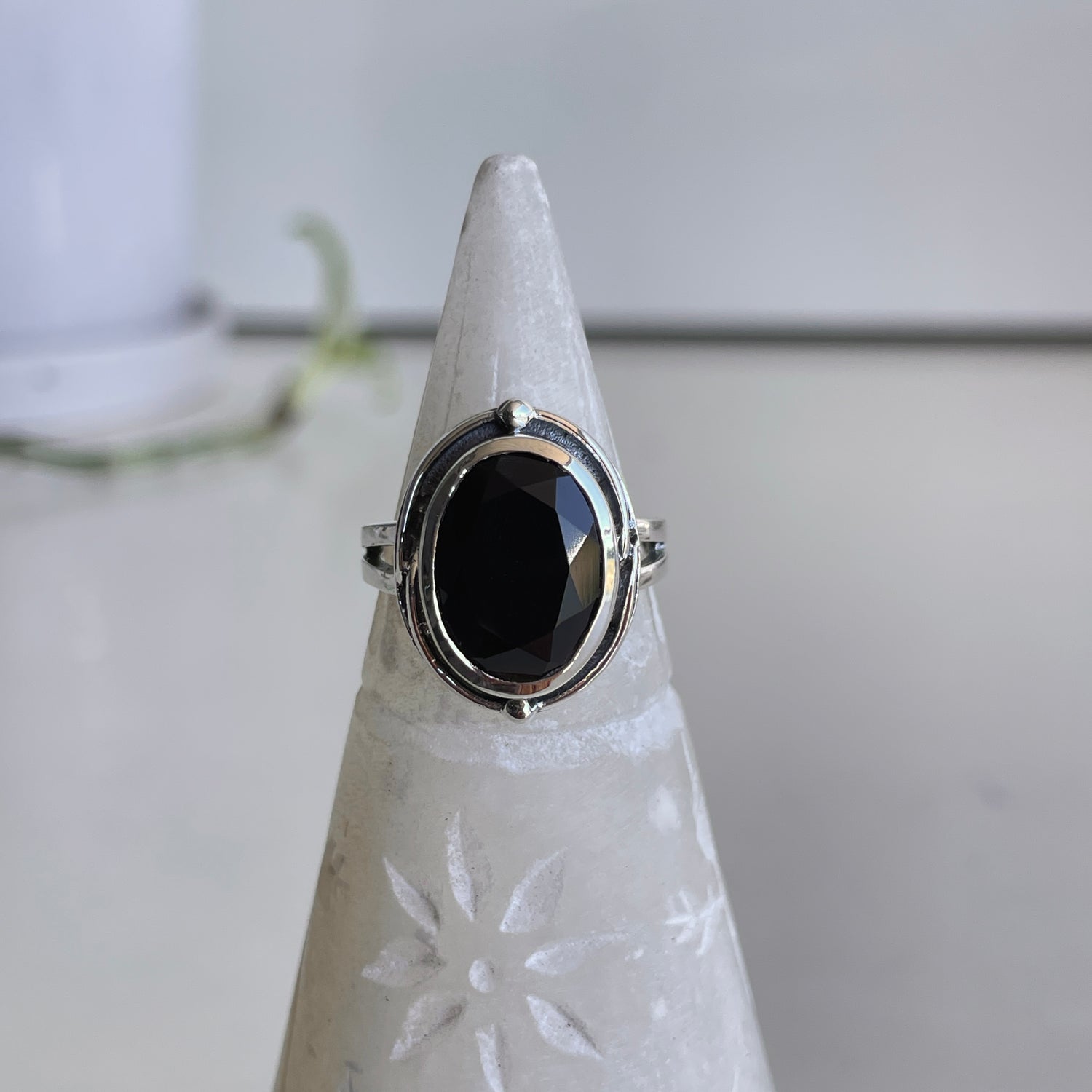 Black Onyx Oval Ring
