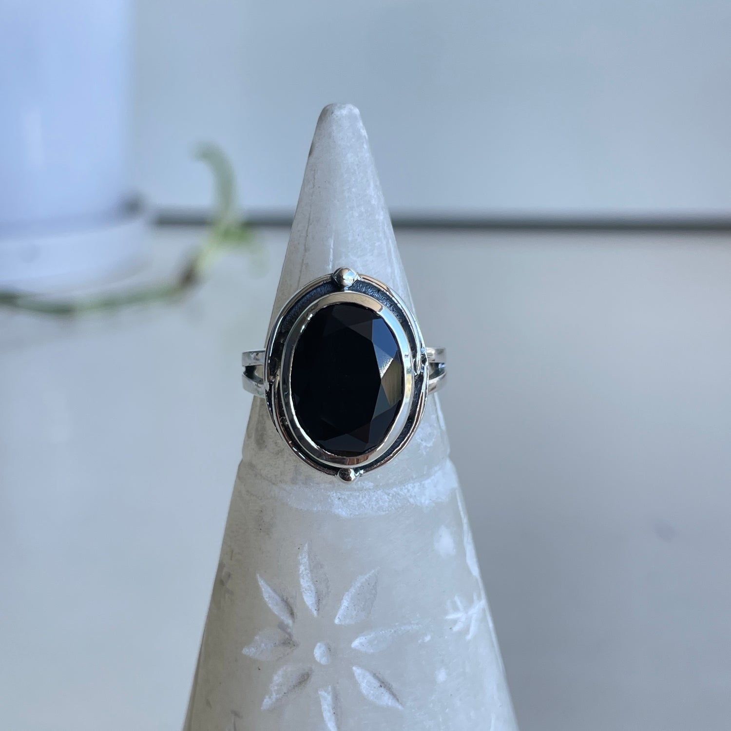 Black Onyx Oval Ring