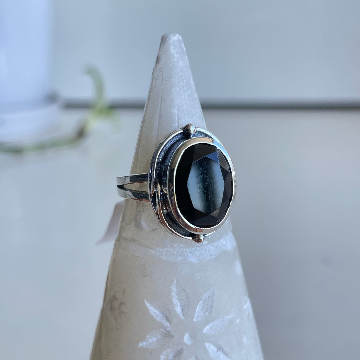 Black Onyx Oval Ring