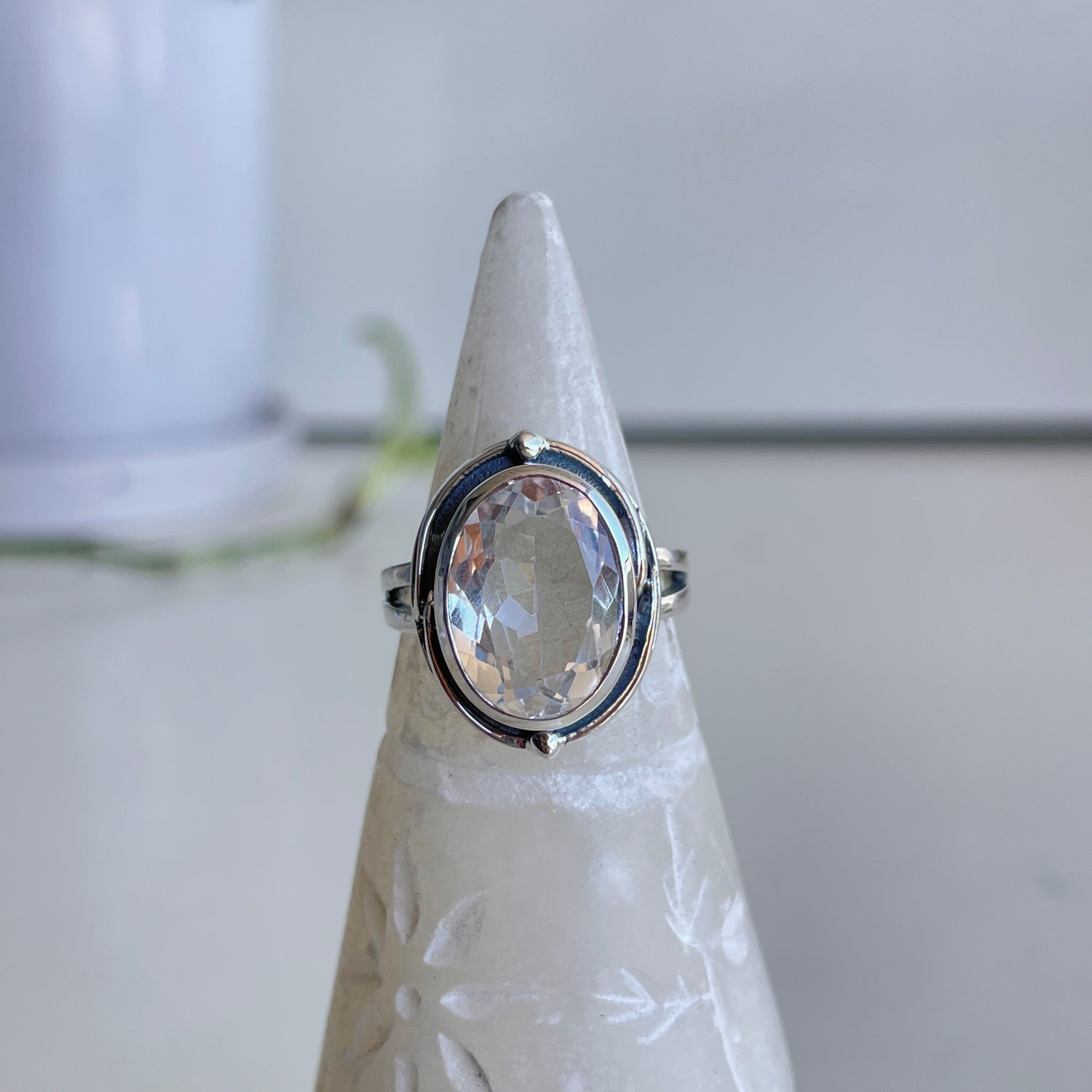 Clear Quartz Oval Ring