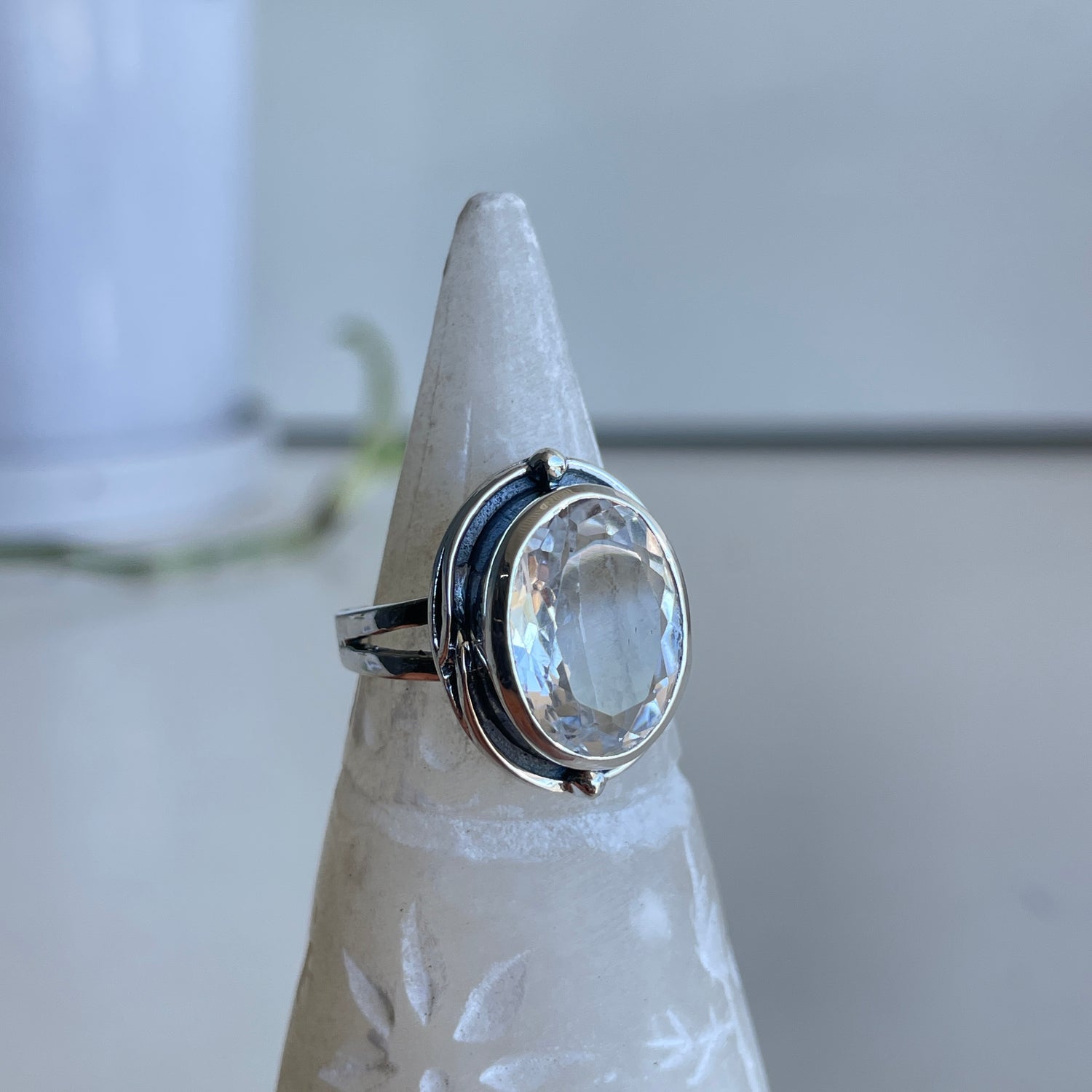 Clear Quartz Oval Ring