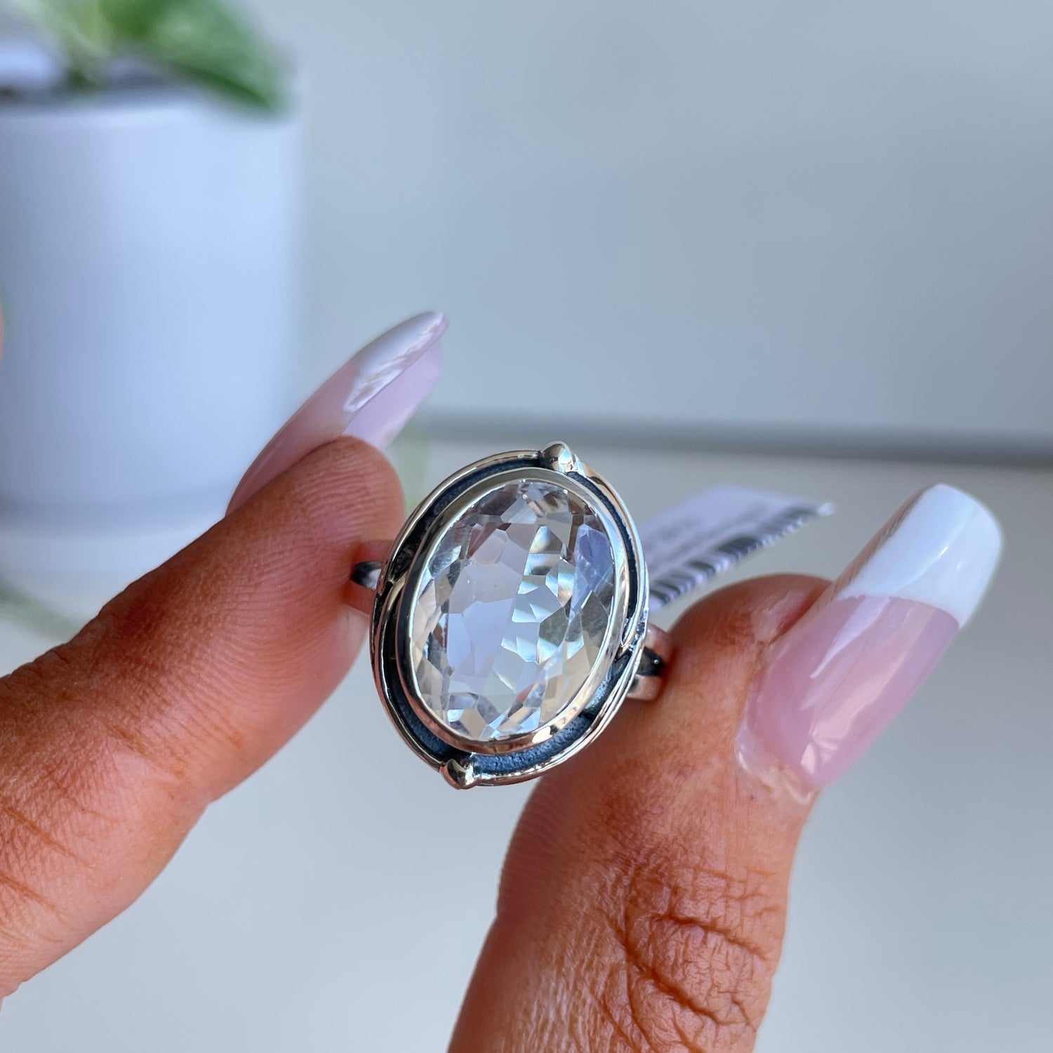 Clear Quartz Oval Ring