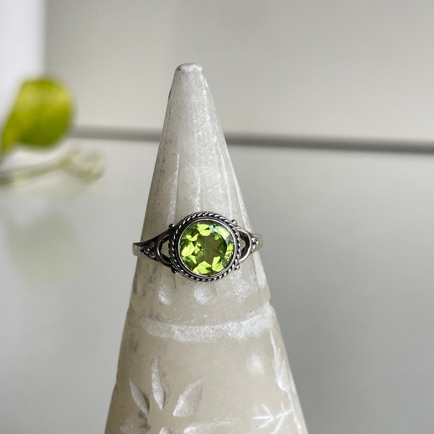 Peridot Round Ring