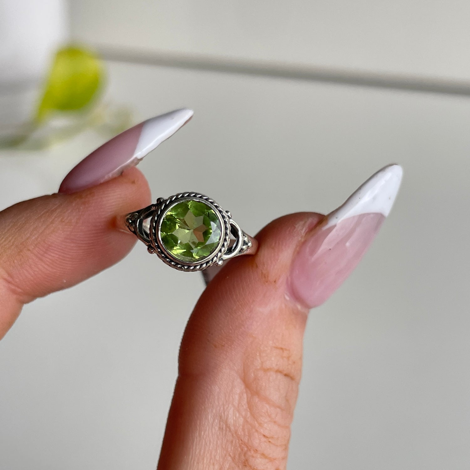 Peridot Round Ring