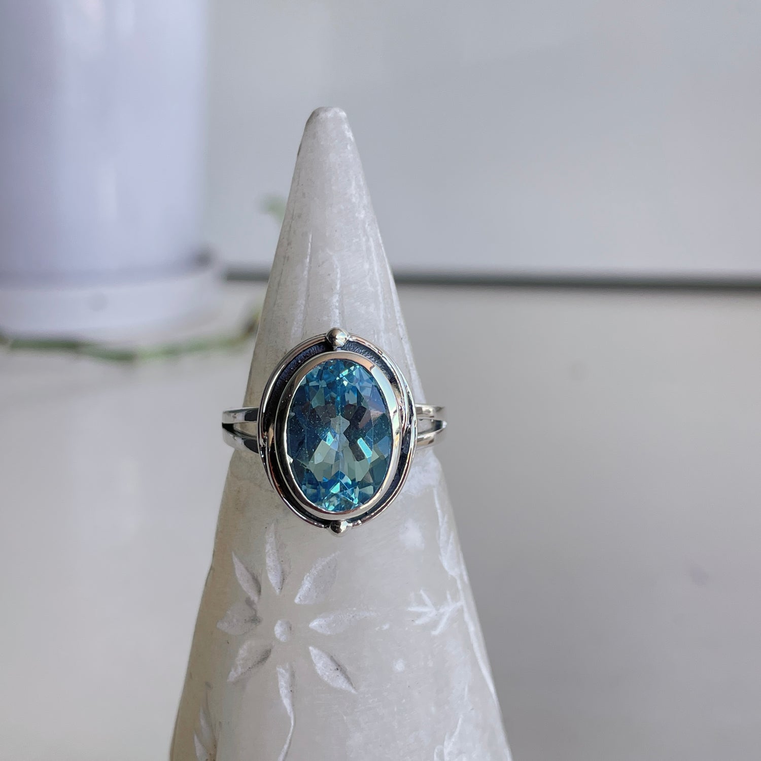 Blue Topaz Oval Ring