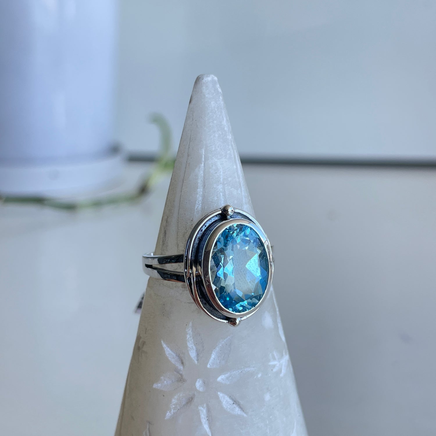 Blue Topaz Oval Ring