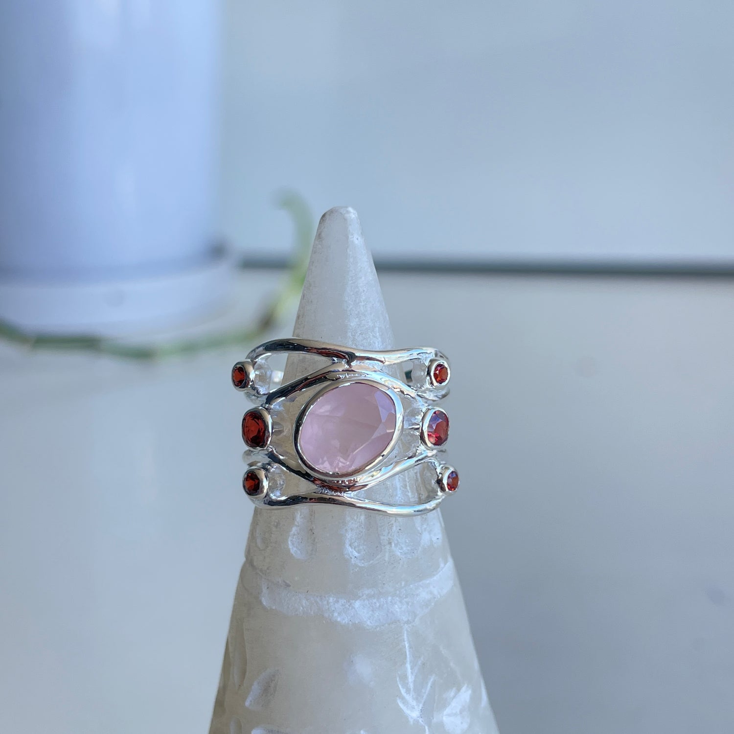 Rose Quartz Oval Ring
