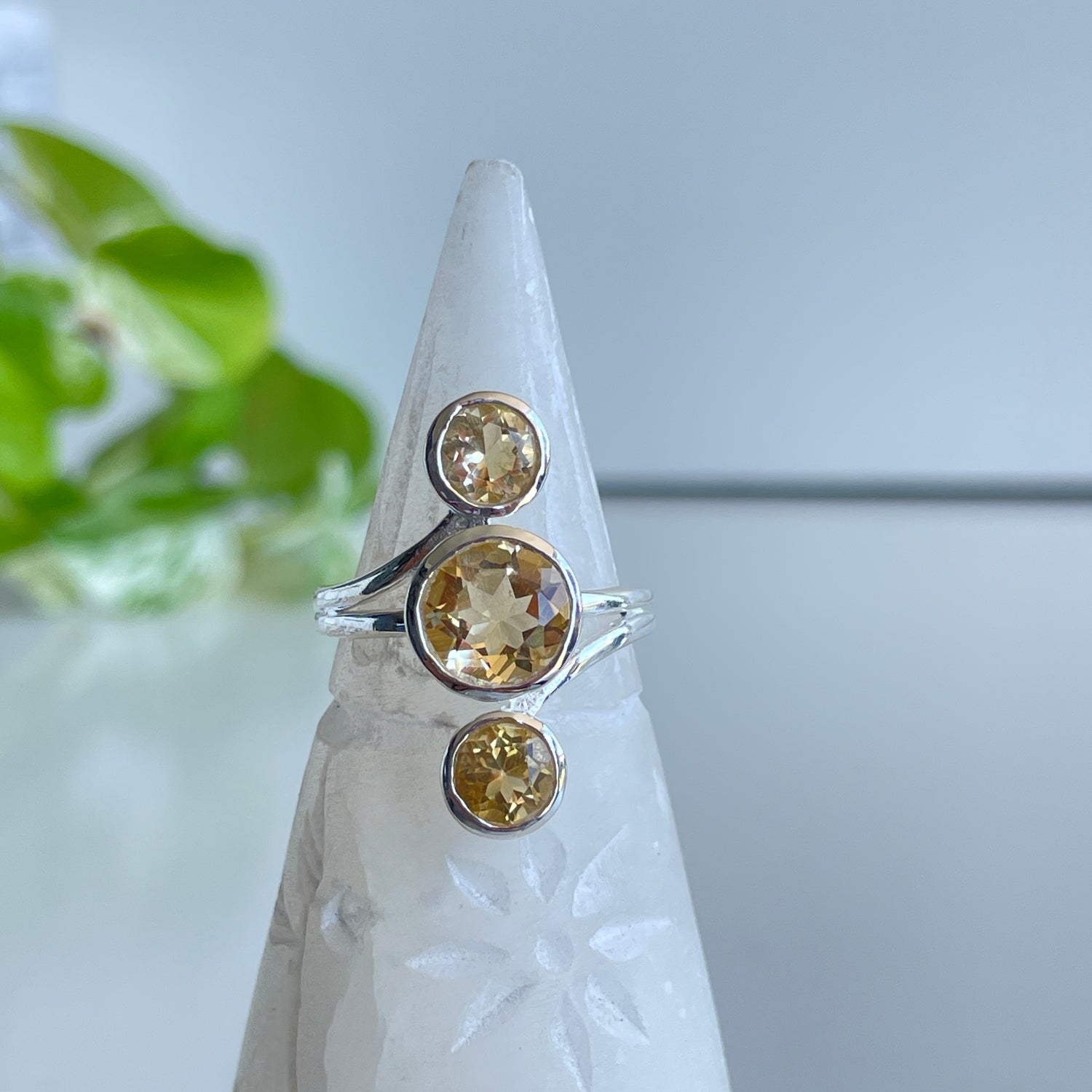 Citrine Round Multi Stone Ring