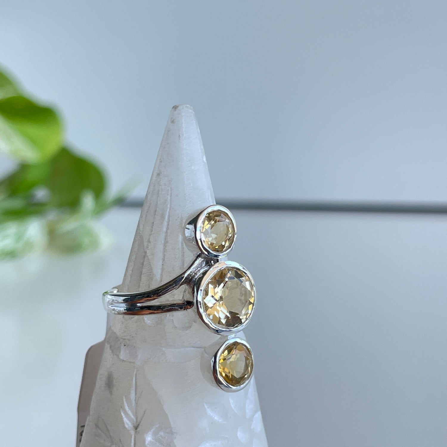 Citrine Round Multi Stone Ring