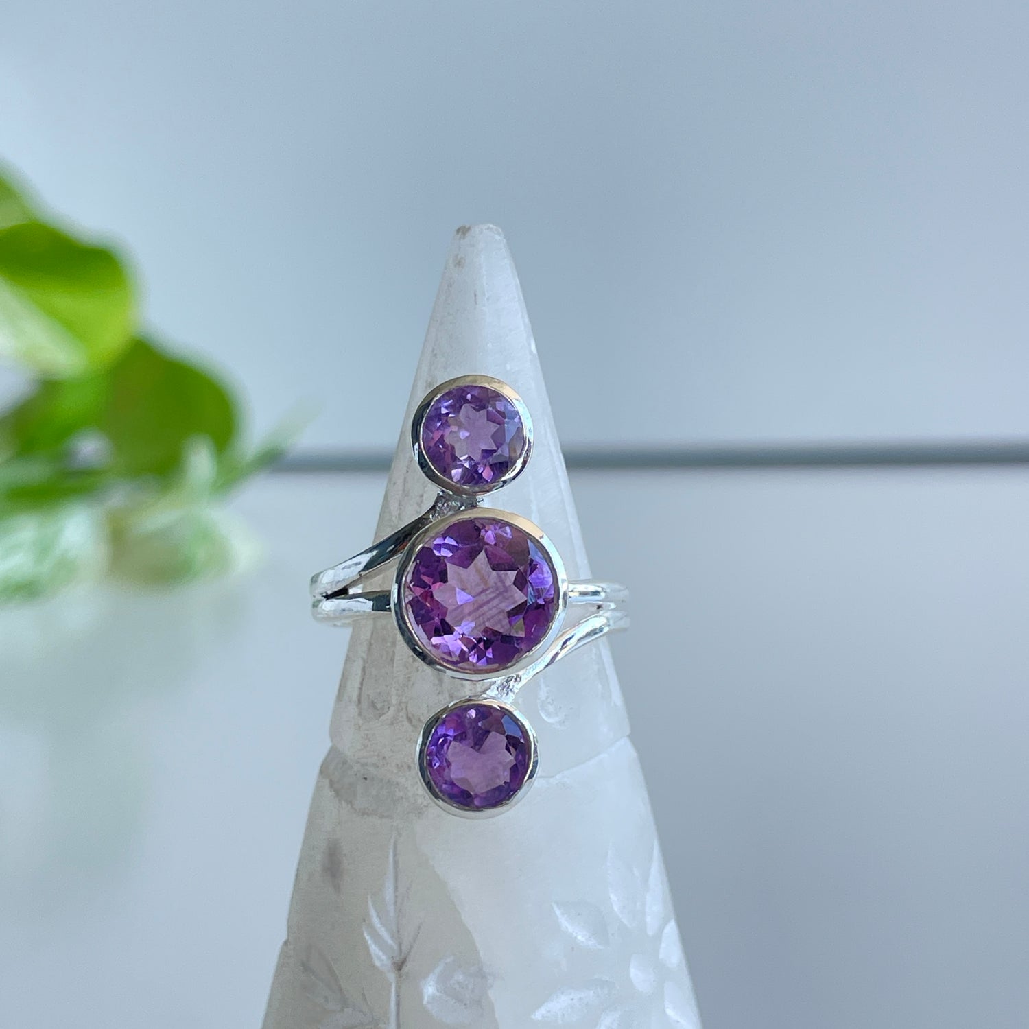 Amethyst Round Multi Stone Ring
