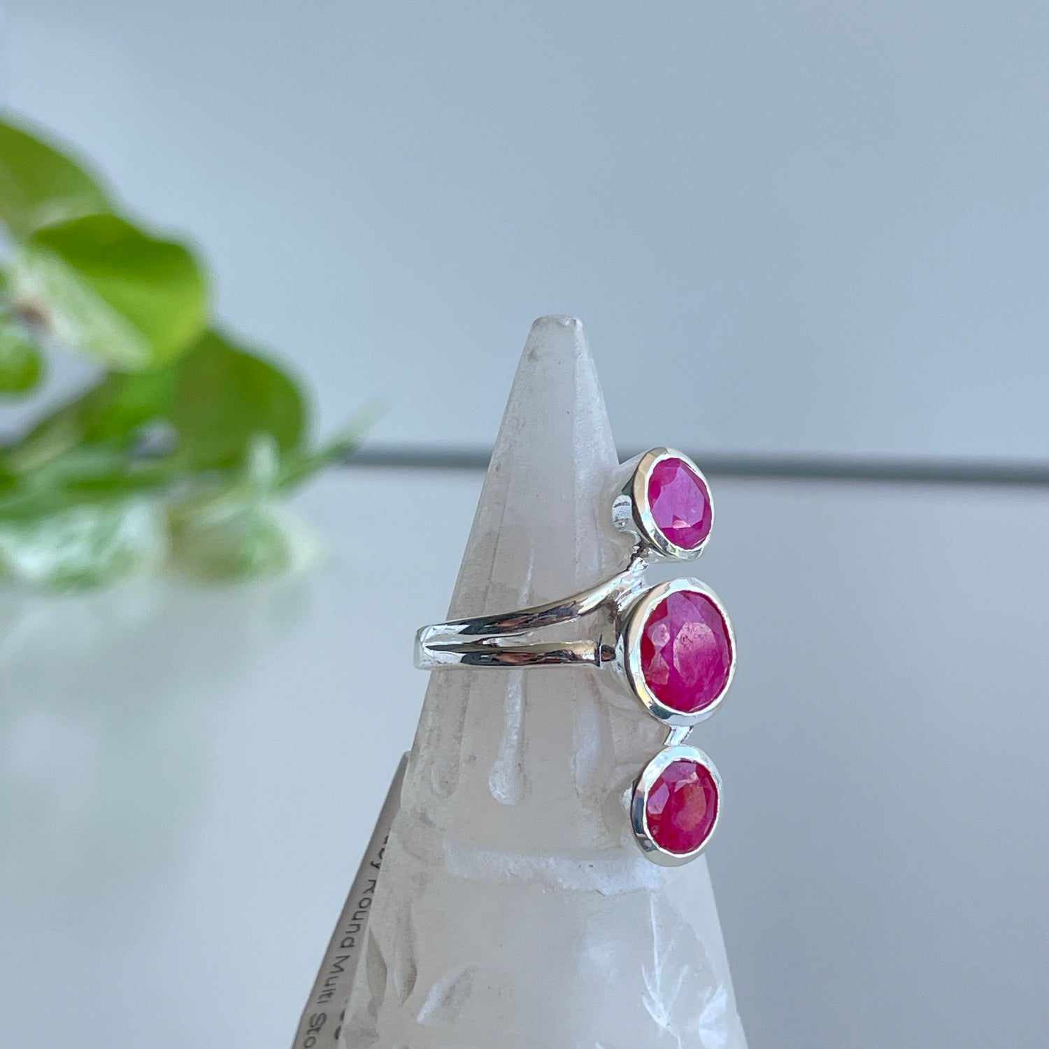 Ruby Round Multi Stone Ring Sz7