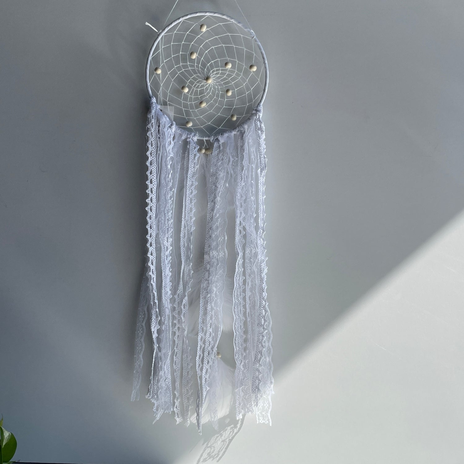 White Ribbon Dreamcatcher 15cm