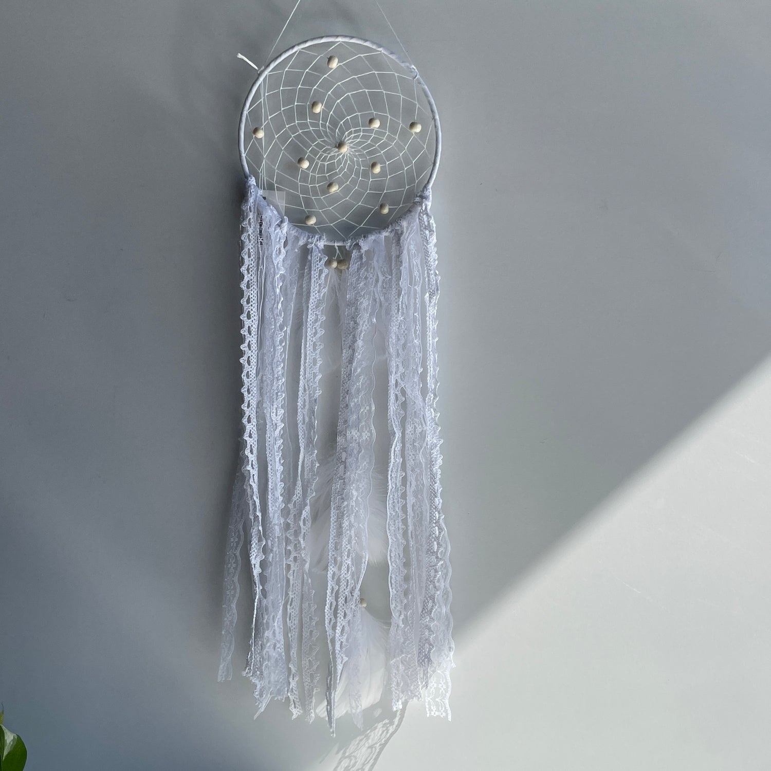 White Ribbon Dreamcatcher 15cm