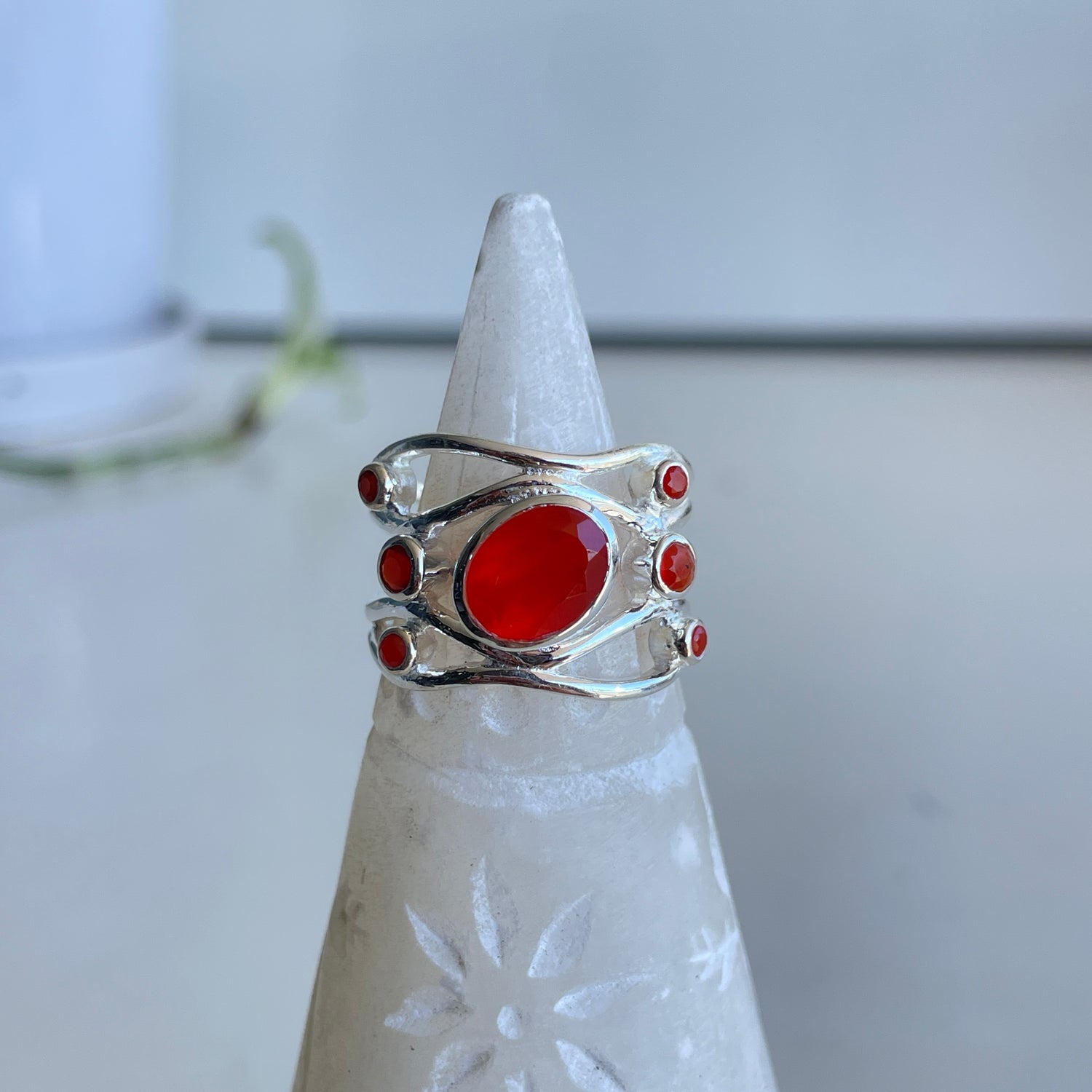 Carnelian Oval Ring Sz8