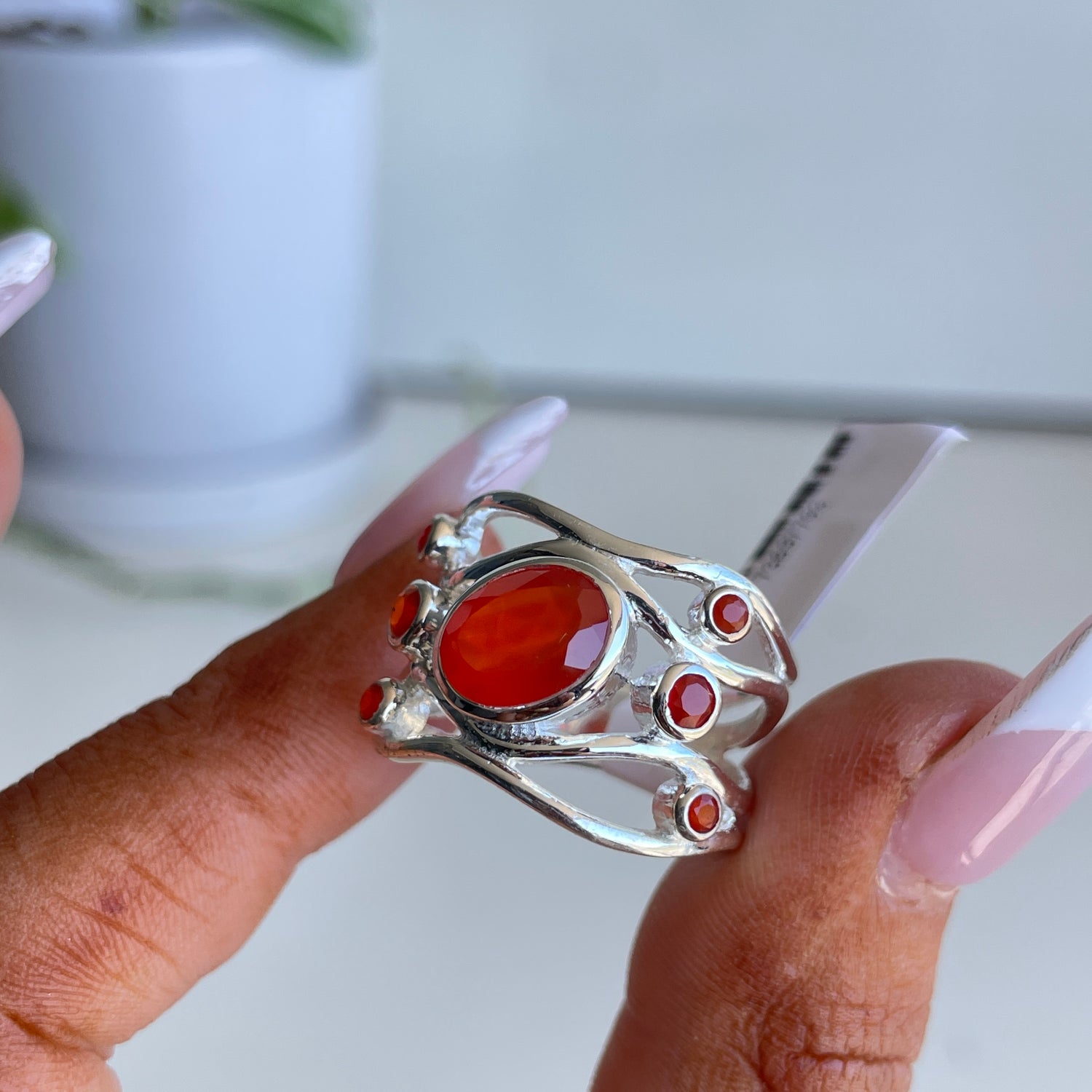 Carnelian Oval Ring Sz8
