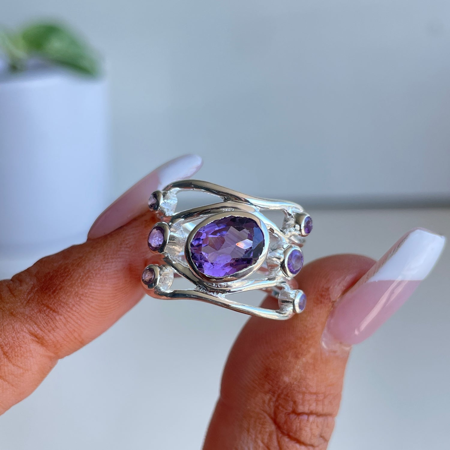 Amethyst Oval Ring Sz7