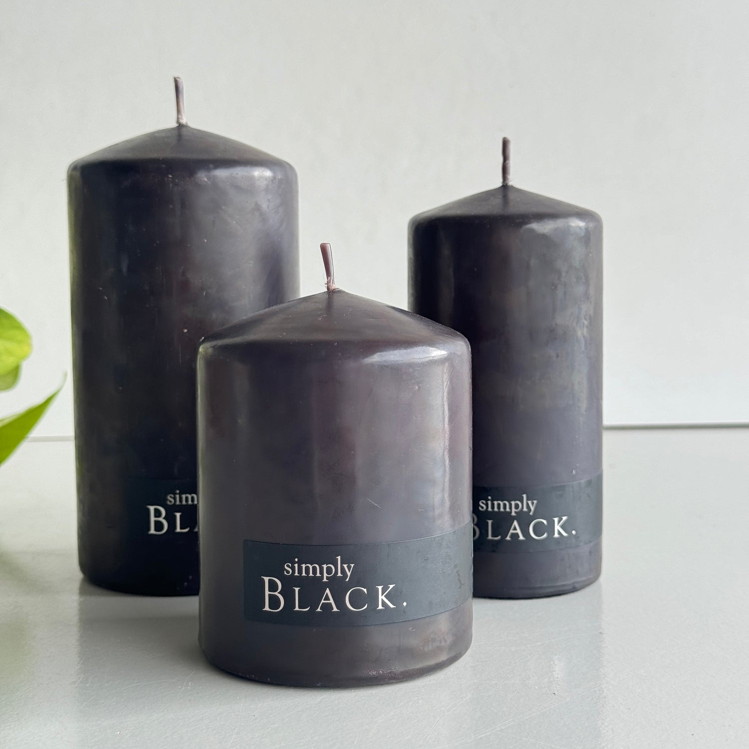 Simply Black Pillar Candle