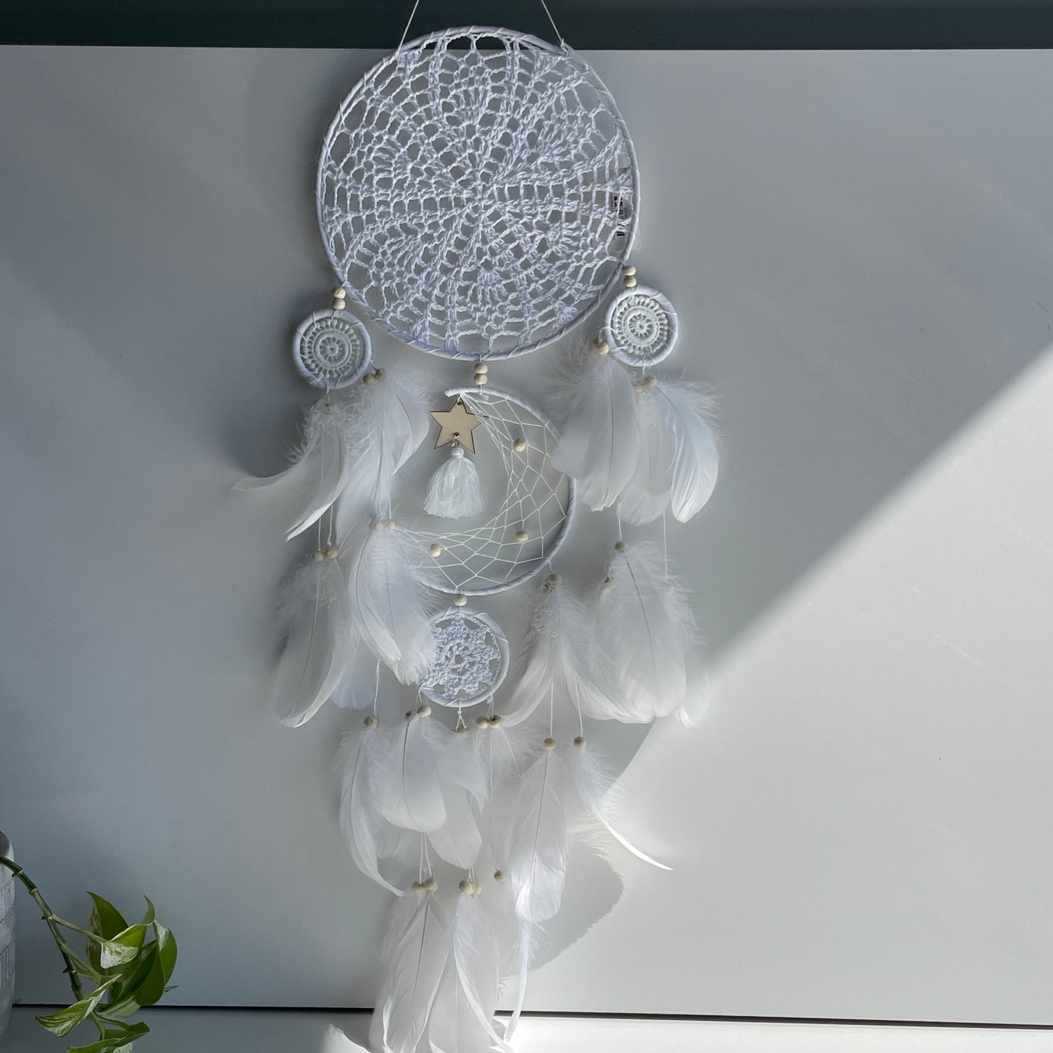White Star Dreamcatcher 3 Rings 20cm