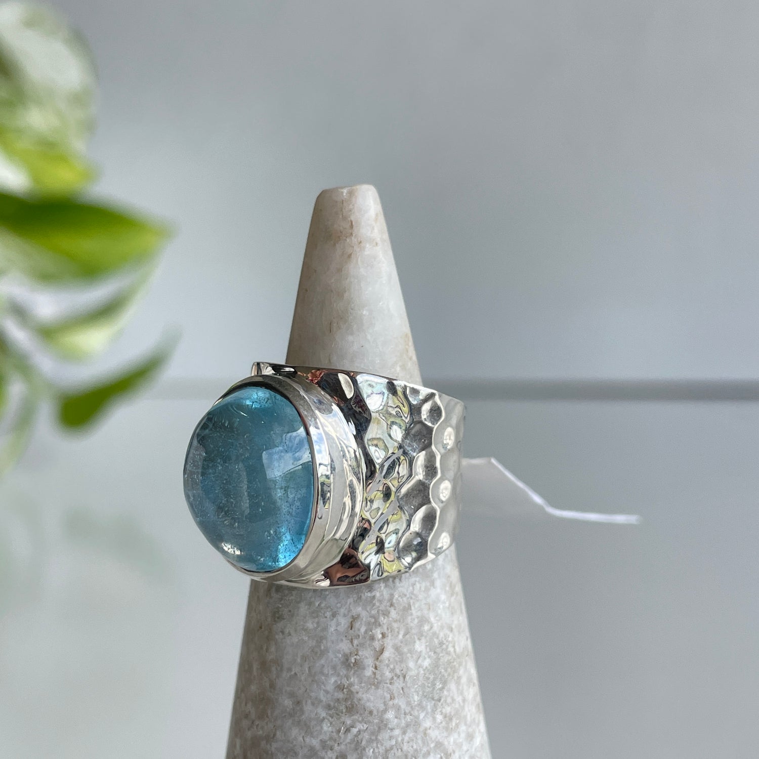 Blue Topaz Oval Ring Sz7 014