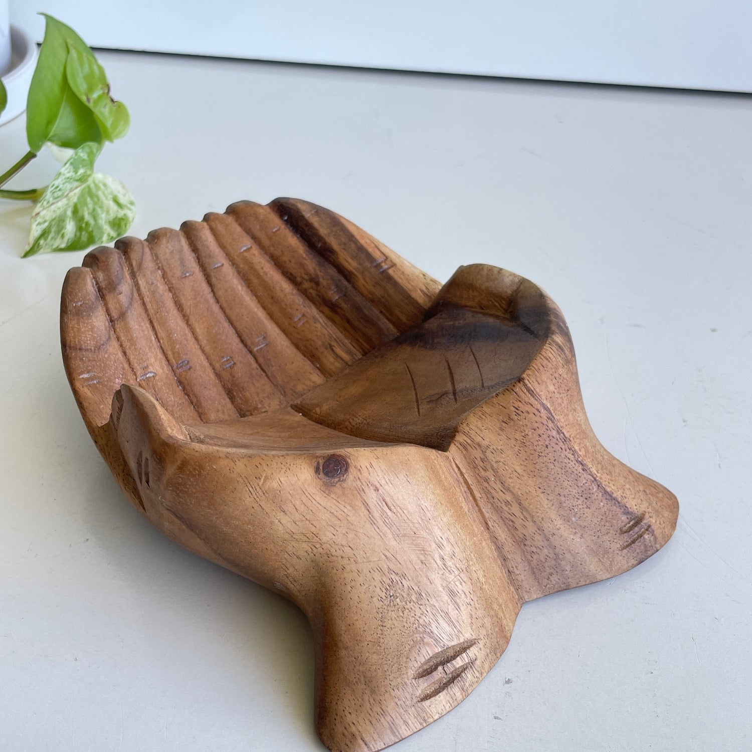 Wooden Double Hands Bowl
