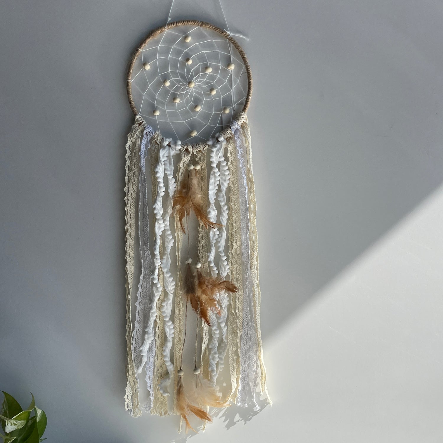 Natural Ribbon Dreamcatcher  15cm