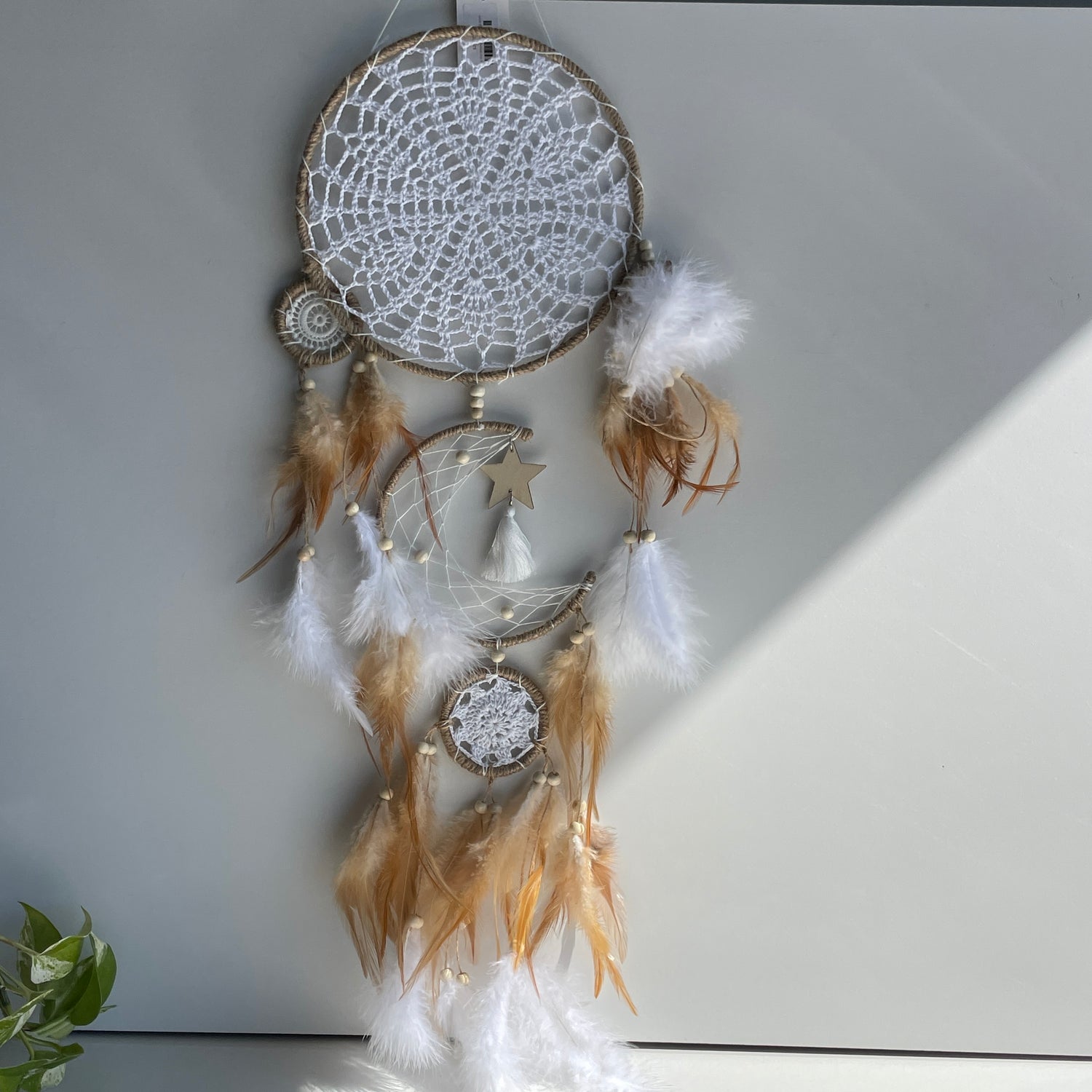 Natural Star Dreamcatcher 3 Rings 20cm