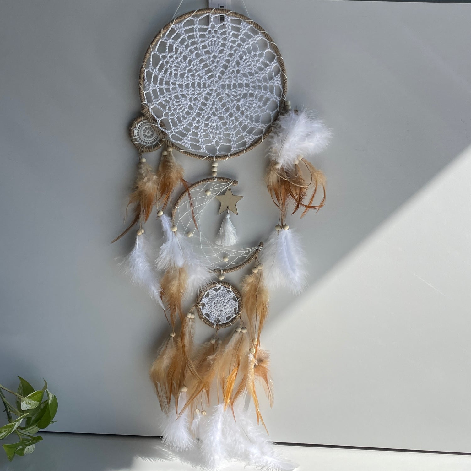 Natural Star Dreamcatcher 3 Rings 20cm