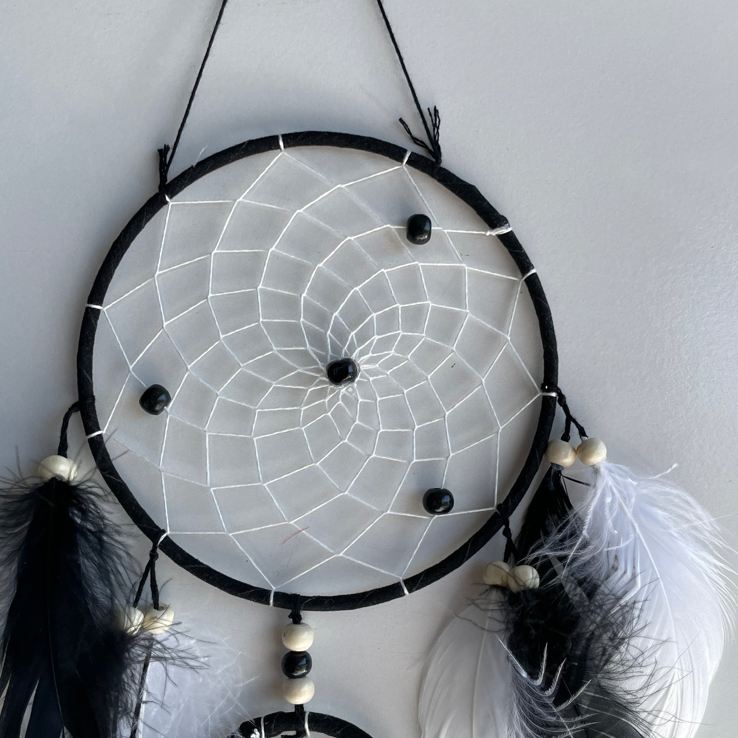 Black White Dreamcatcher 2 Rings 15cm