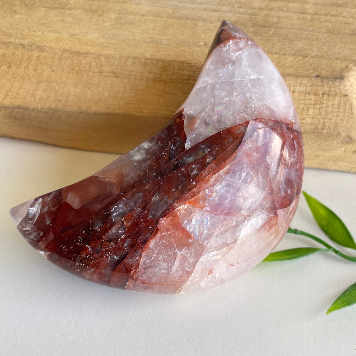 Fire Quartz Moon 9.2cm
